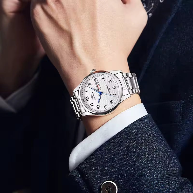 White Tonneau Skeleton Luxury Sport Watch VRC014 Premium