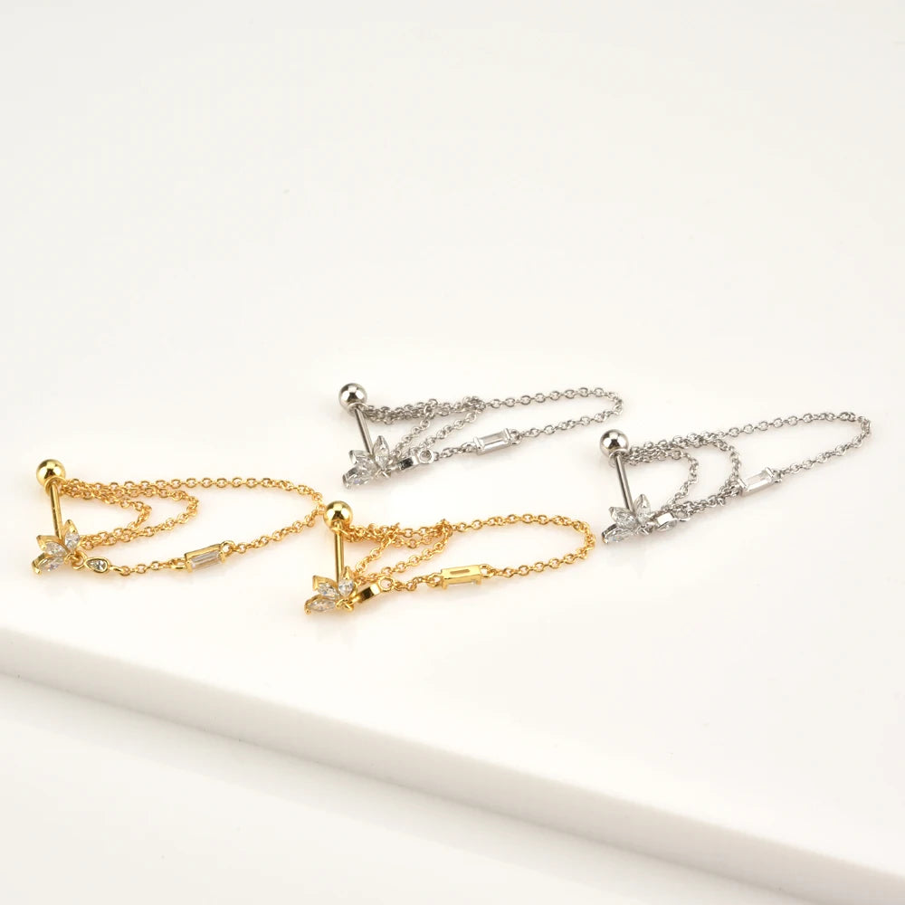 Trio Cartilage Stud Earrings
