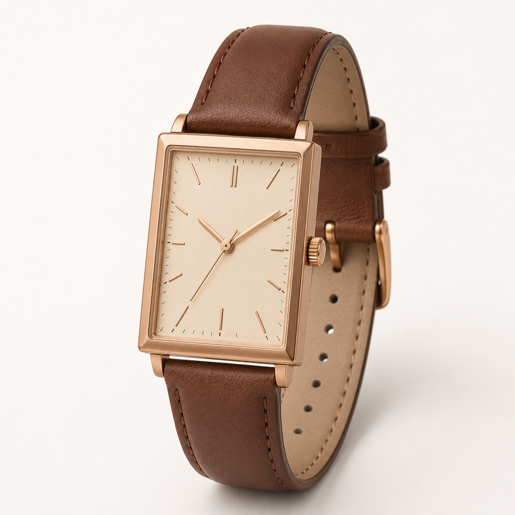 Brown Steel Minimal Watch